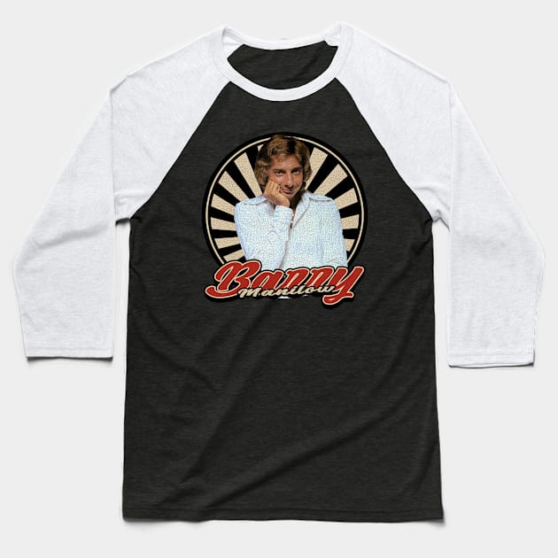 Vintage Retro Barry Manilow Baseball T-Shirt by Motor Ilang